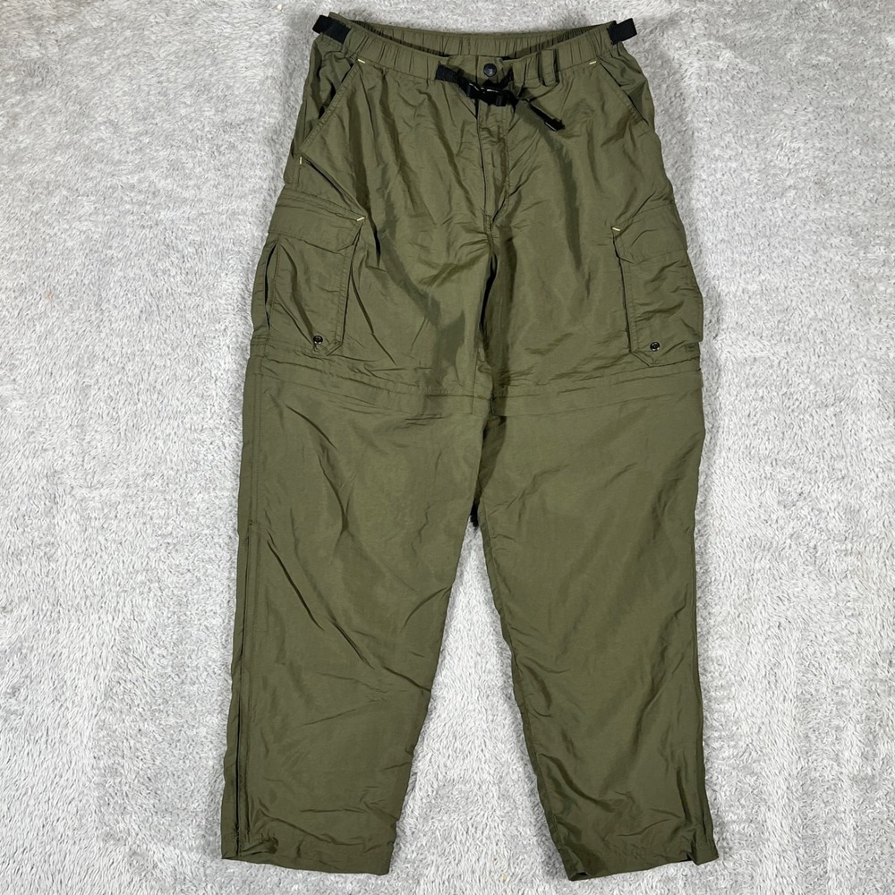 REI Sahara Convertible Cargo Pants Mens M 30 Green Hiking Zip Off Nylon